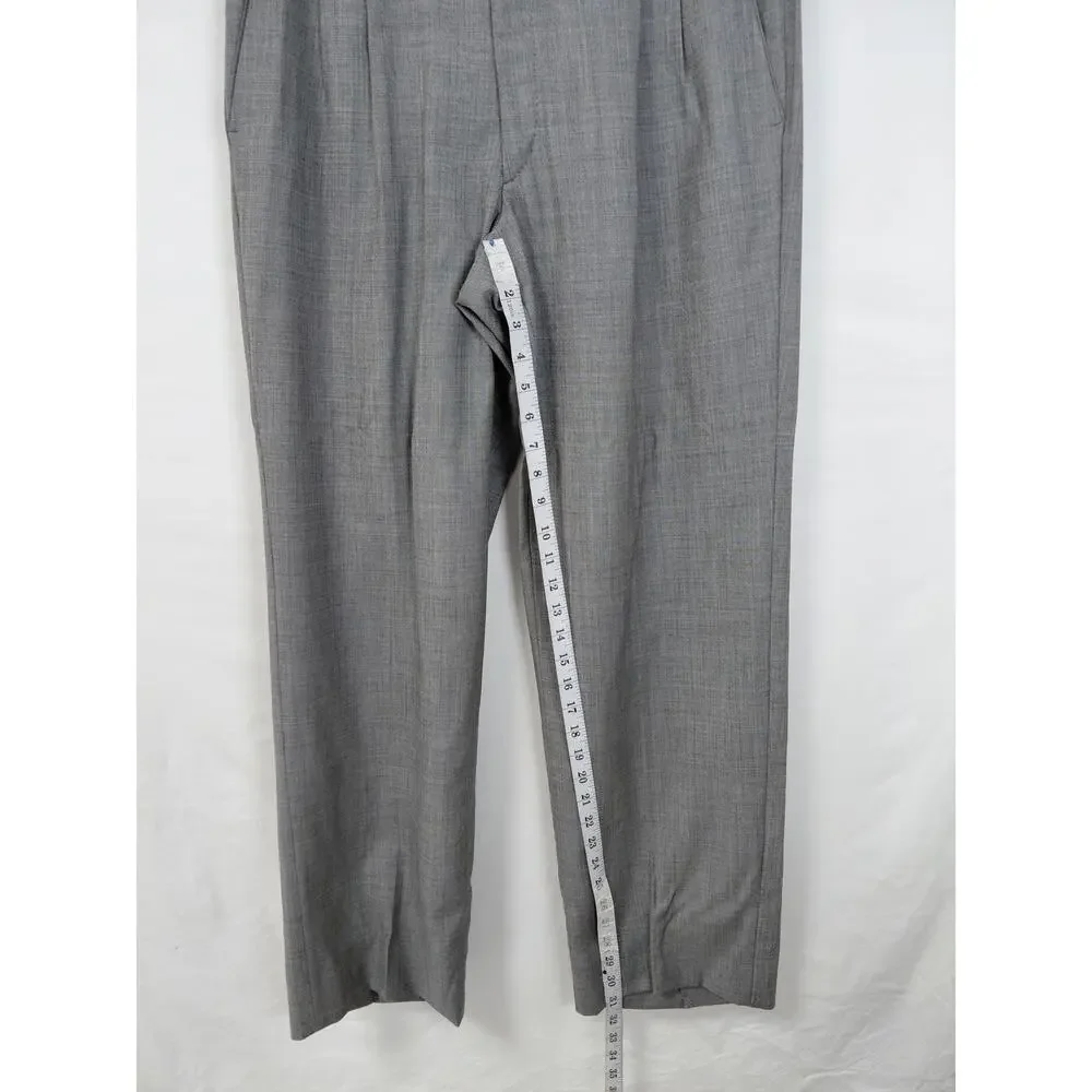 Mino Lombardi 100% Wool Made in Italy Gray Dress Pants Men See Measurement